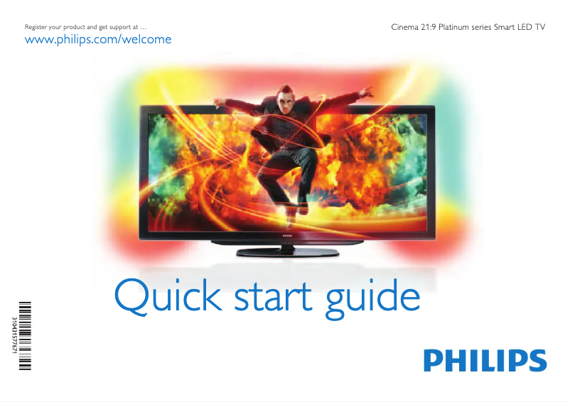 Page 1 de la notice Guide de démarrage rapide Philips Cinema 58PFL9956T