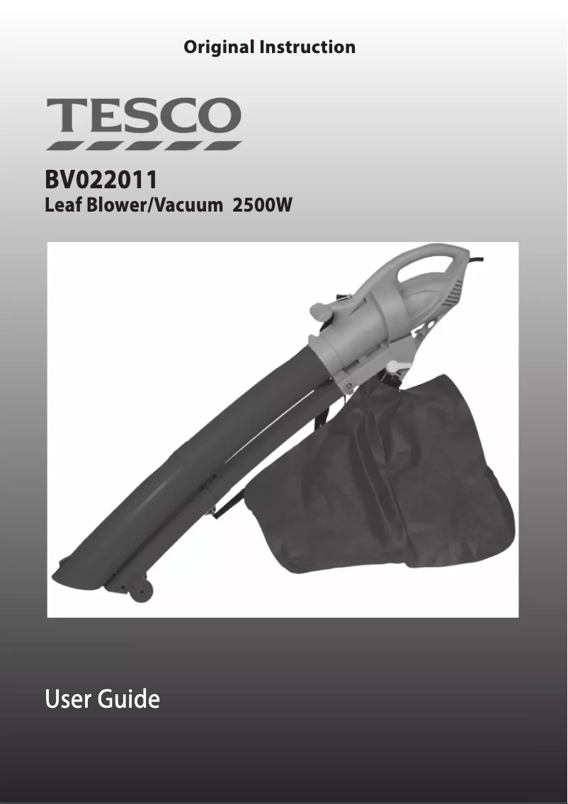 Page 1 de la notice Manuel utilisateur Tesco BV022011