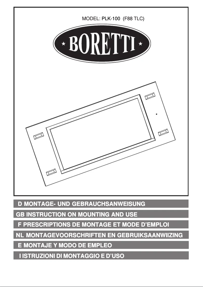 Page 1 de la notice Manuel utilisateur Boretti PLK100