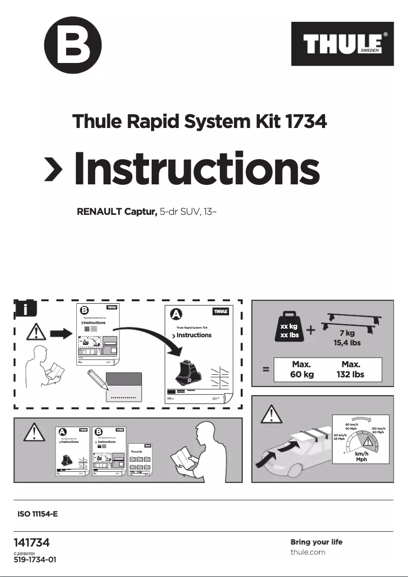Page 1 de la notice Manuel utilisateur Thule Rapid System Kit 1734