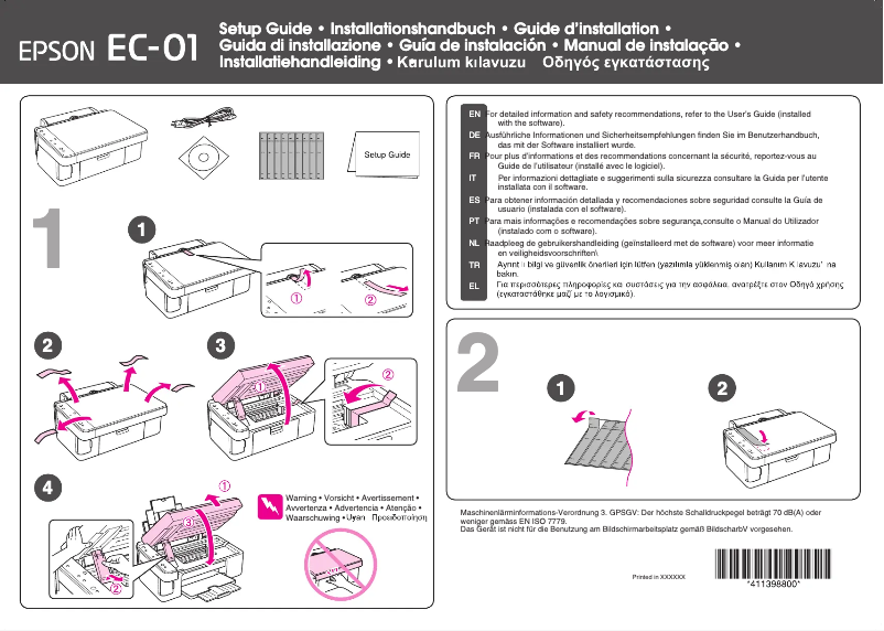 Image de la première page du manuel de l'appareil EC-01