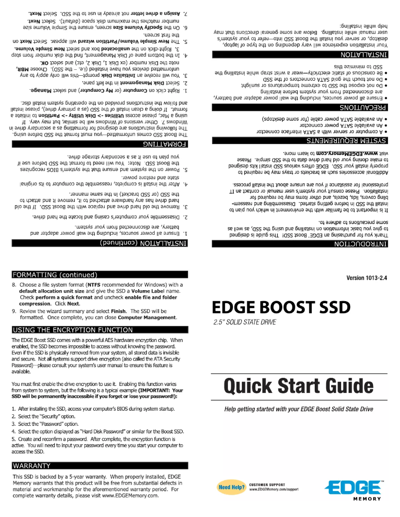 Page 1 de la notice Manuel utilisateur Edge Boost SSD