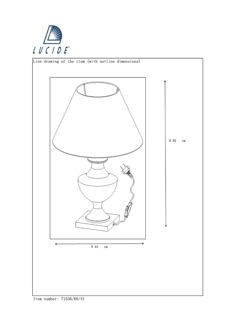Page 1 de la notice Manuel utilisateur Lucide Robin 71536/60/41