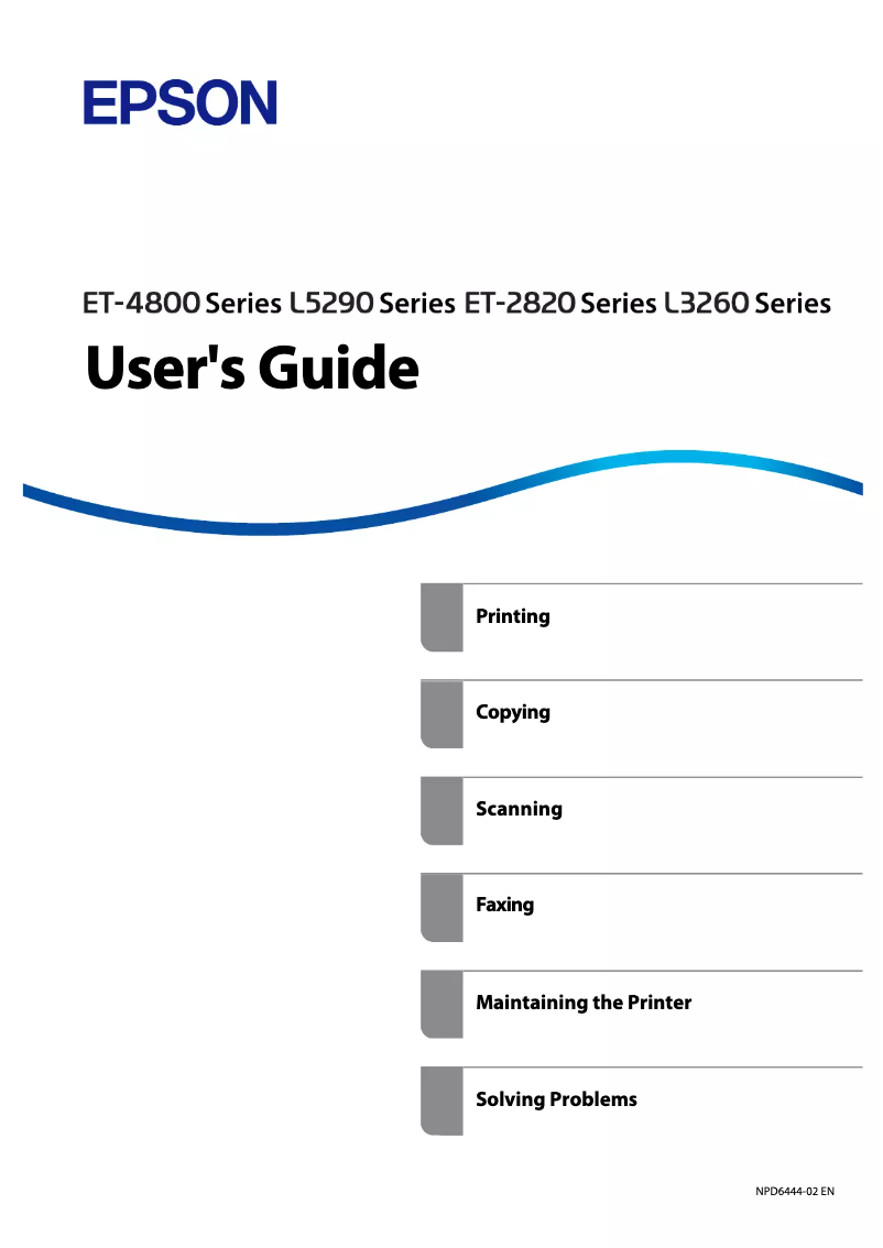 Image de la première page du manuel de l'appareil EcoTank L3269
