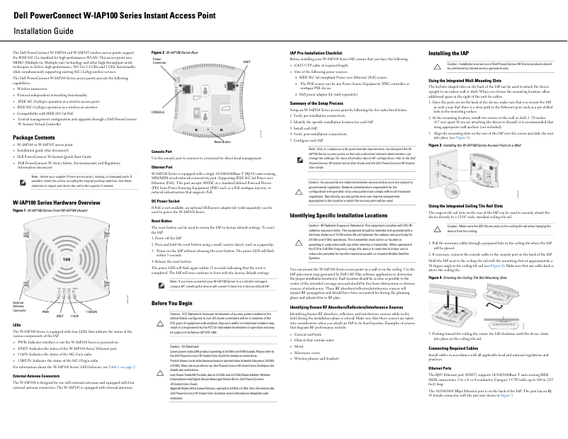 Page 1 de la notice Manuel utilisateur Dell PowerConnect W-IAP104