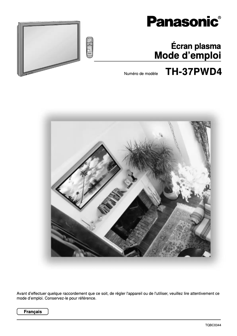 Página 1 del manual Manual de usuario Panasonic Viera TH-37PWD4RZ