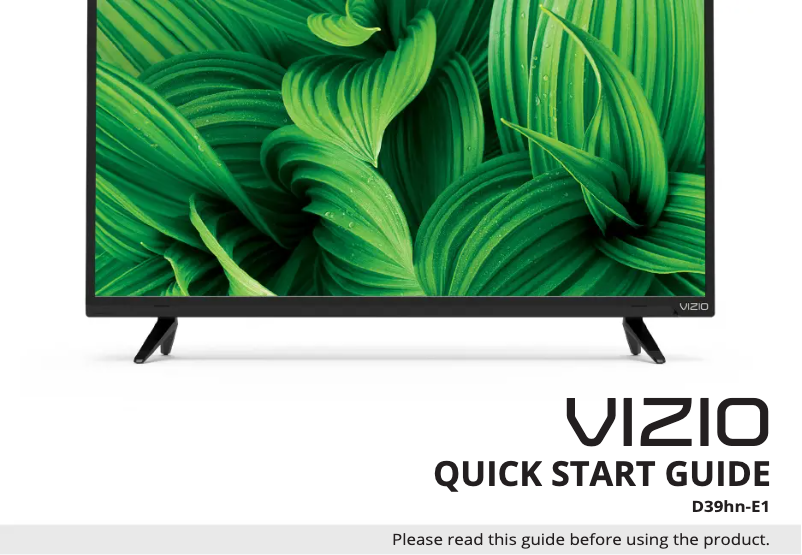 Page 1 de la notice Guide de démarrage rapide VIZIO D39hn-E1