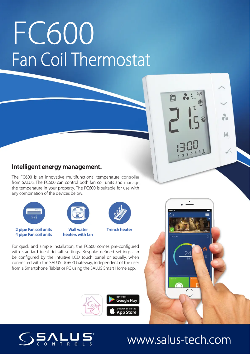 Page 1 de la notice Fiche technique Salus FC600