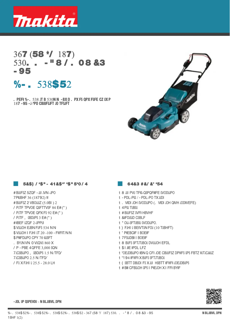Page n°1 - Fiche technique Makita DLM538CT2