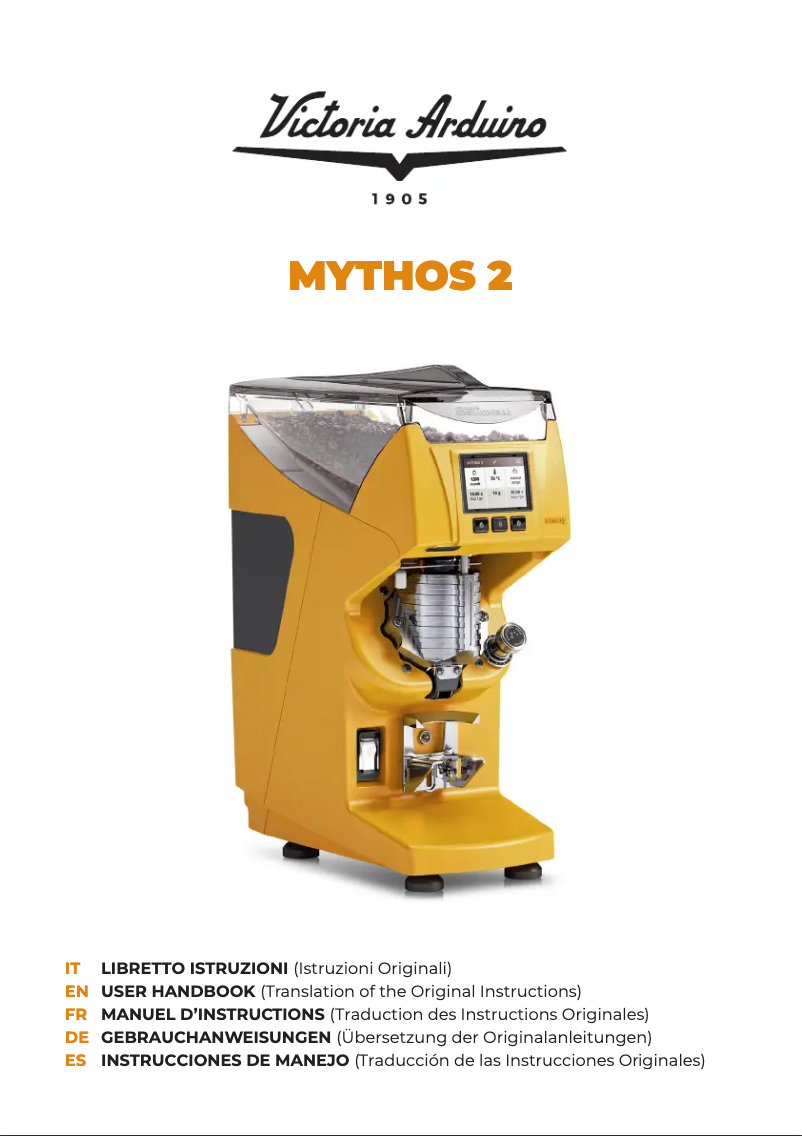 Page 1 de la notice Manuel utilisateur Nuova Simonelli MYTHOS 2