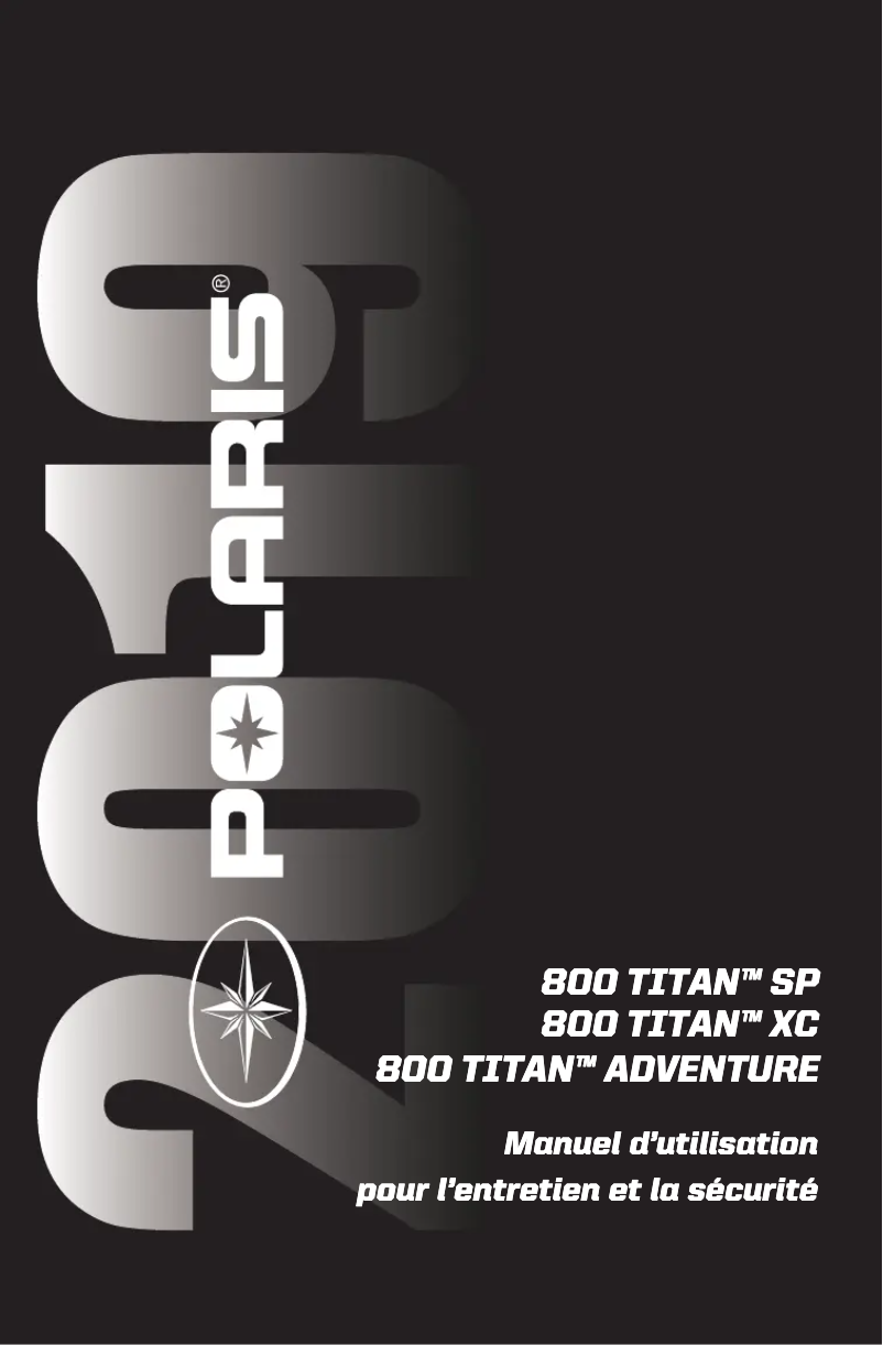 Page n°1 - Manuel utilisateur Polaris 800 Titan SP 155 (2019)