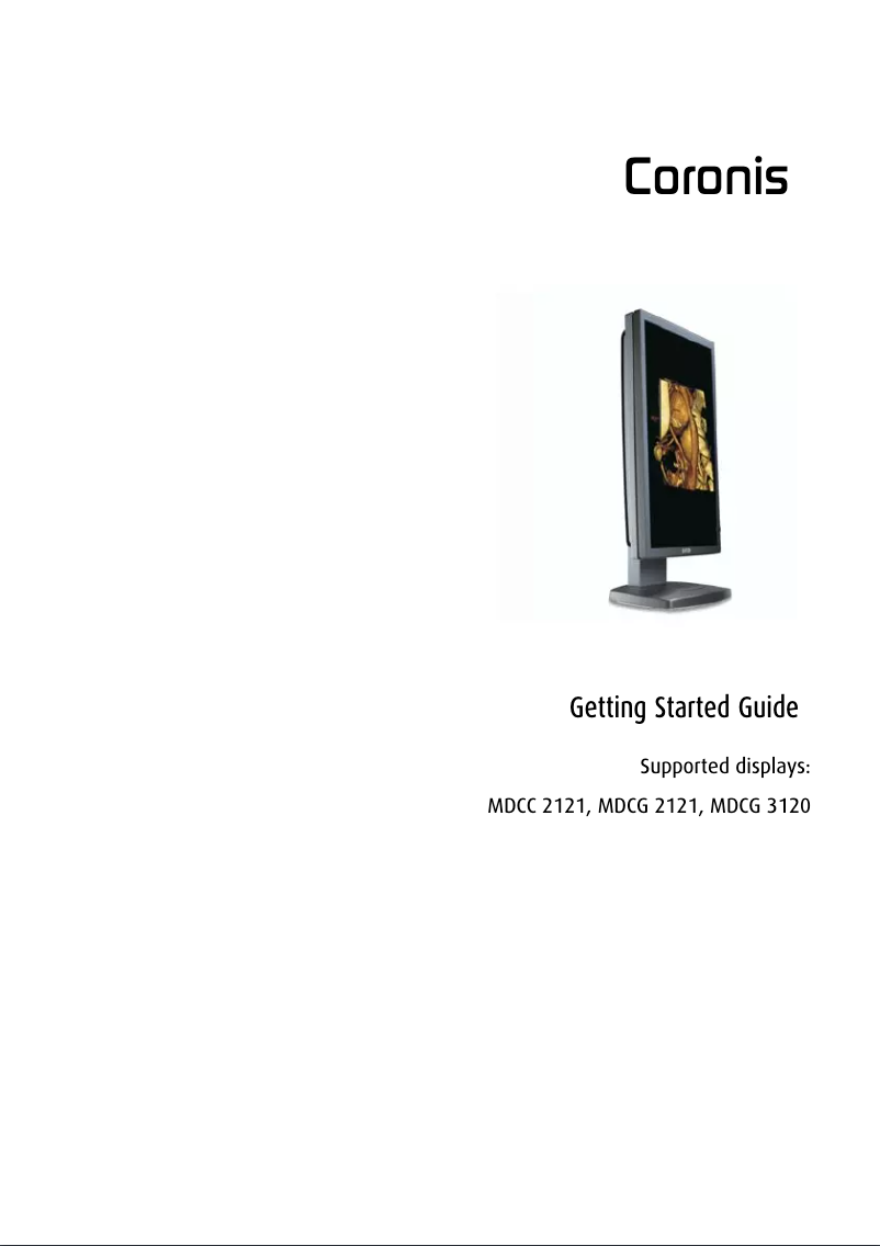 Page n°1 - Manuel utilisateur Barco Coronis MDCG-3120