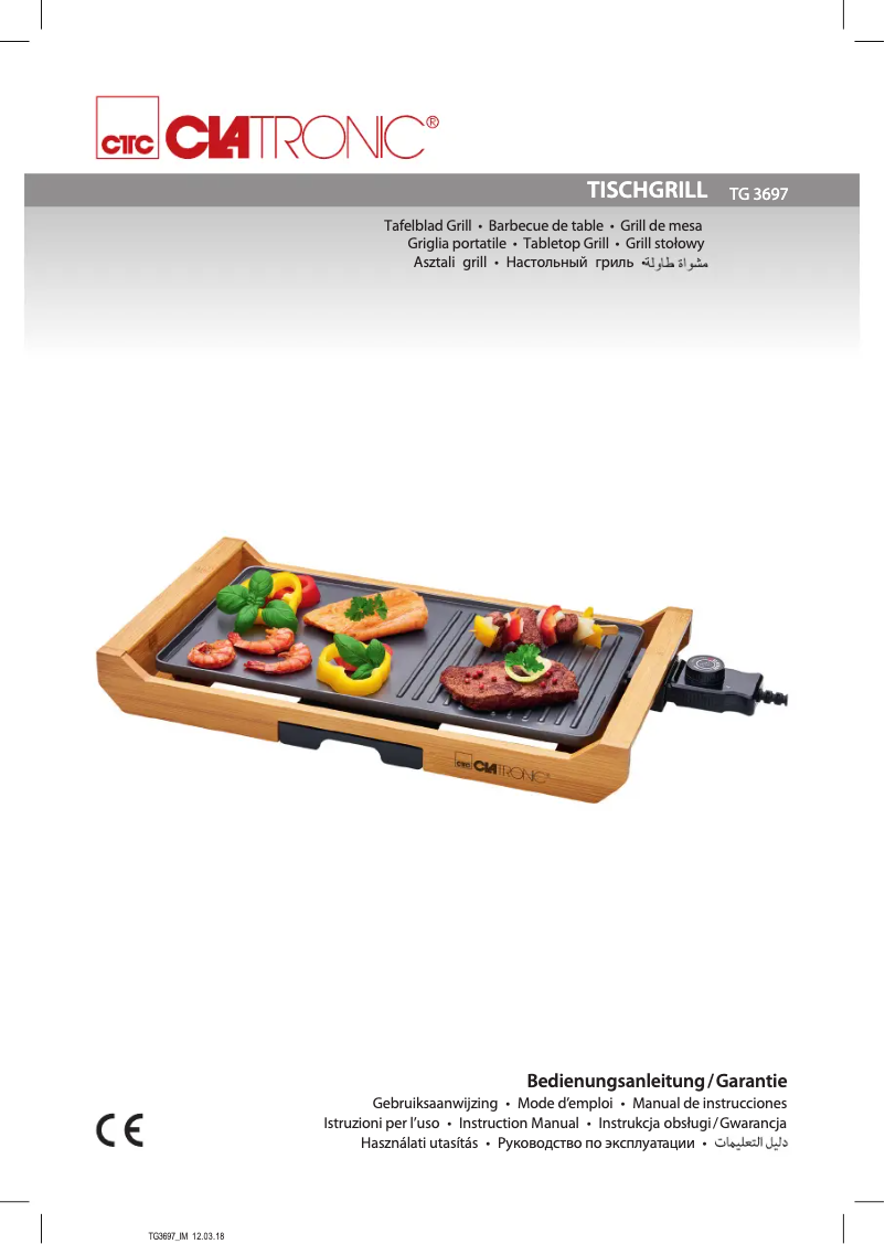 Page 1 de la notice Manuel utilisateur Clatronic TG 3697