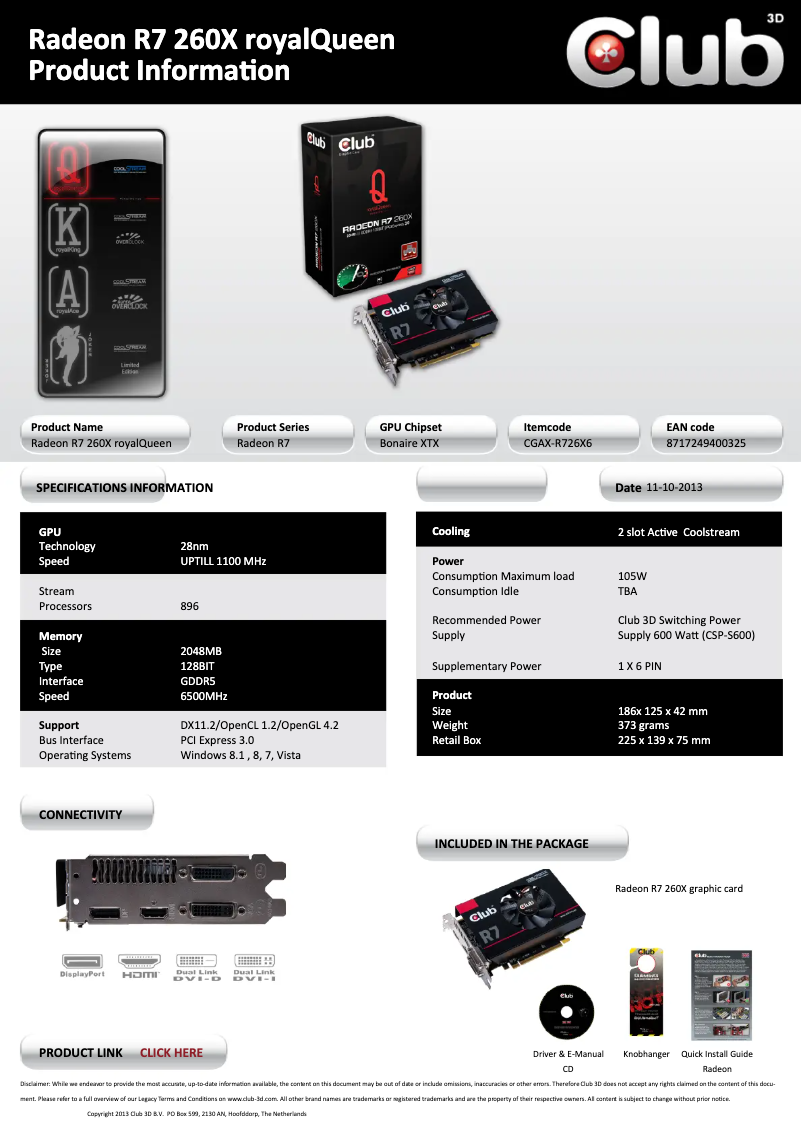 Image de la première page du manuel de l'appareil Radeon R7 260X royalQueen