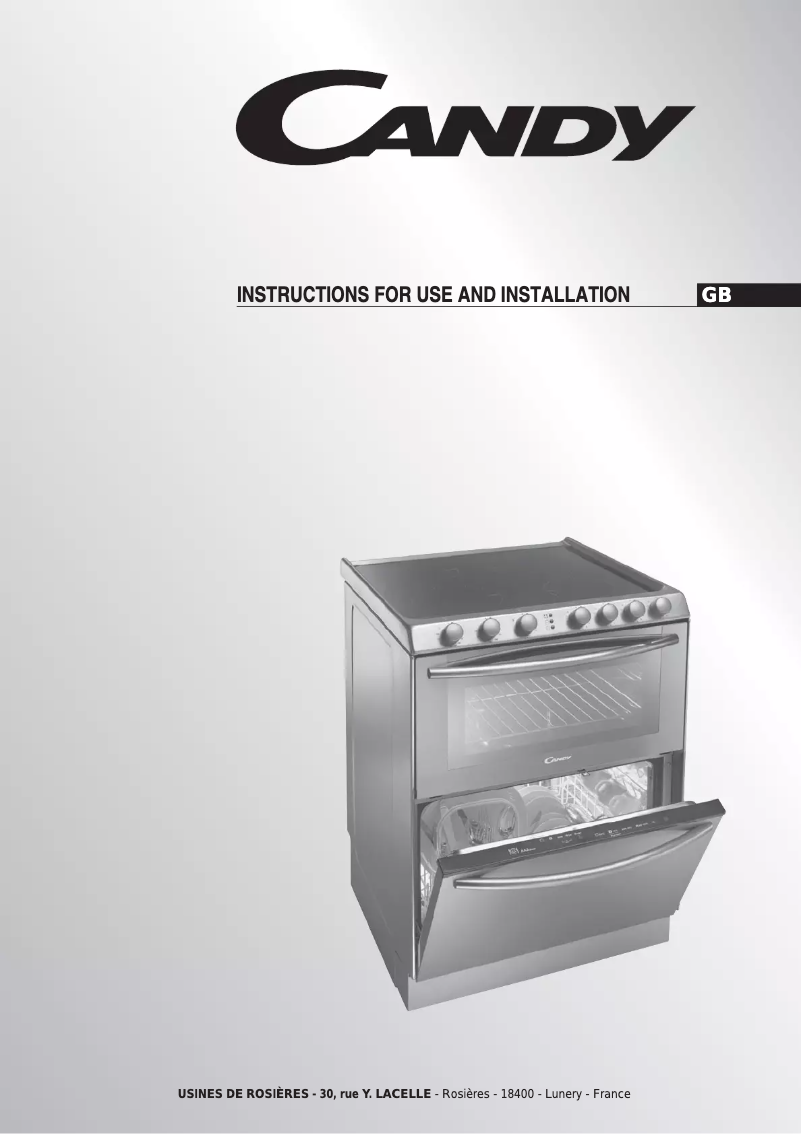 Page 1 de la notice Manuel utilisateur Candy TRIO9503XAUS