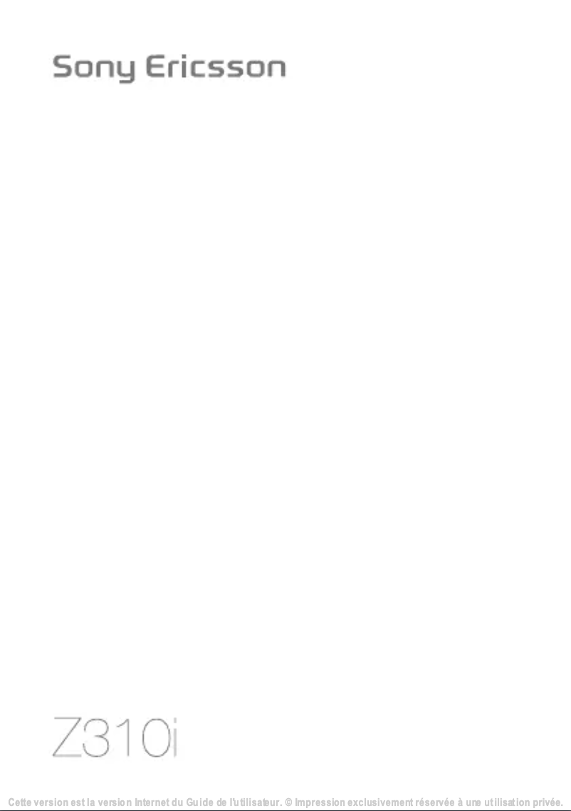 Page 1 de la notice Manuel utilisateur Sony Ericsson Z310i