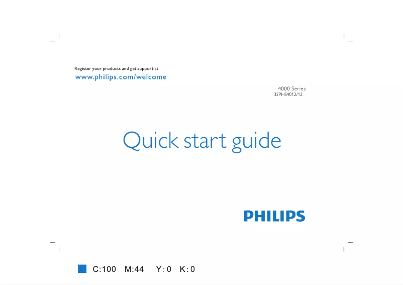 Page 1 de la notice Guide de démarrage rapide Philips 4000 series 32PHS4012