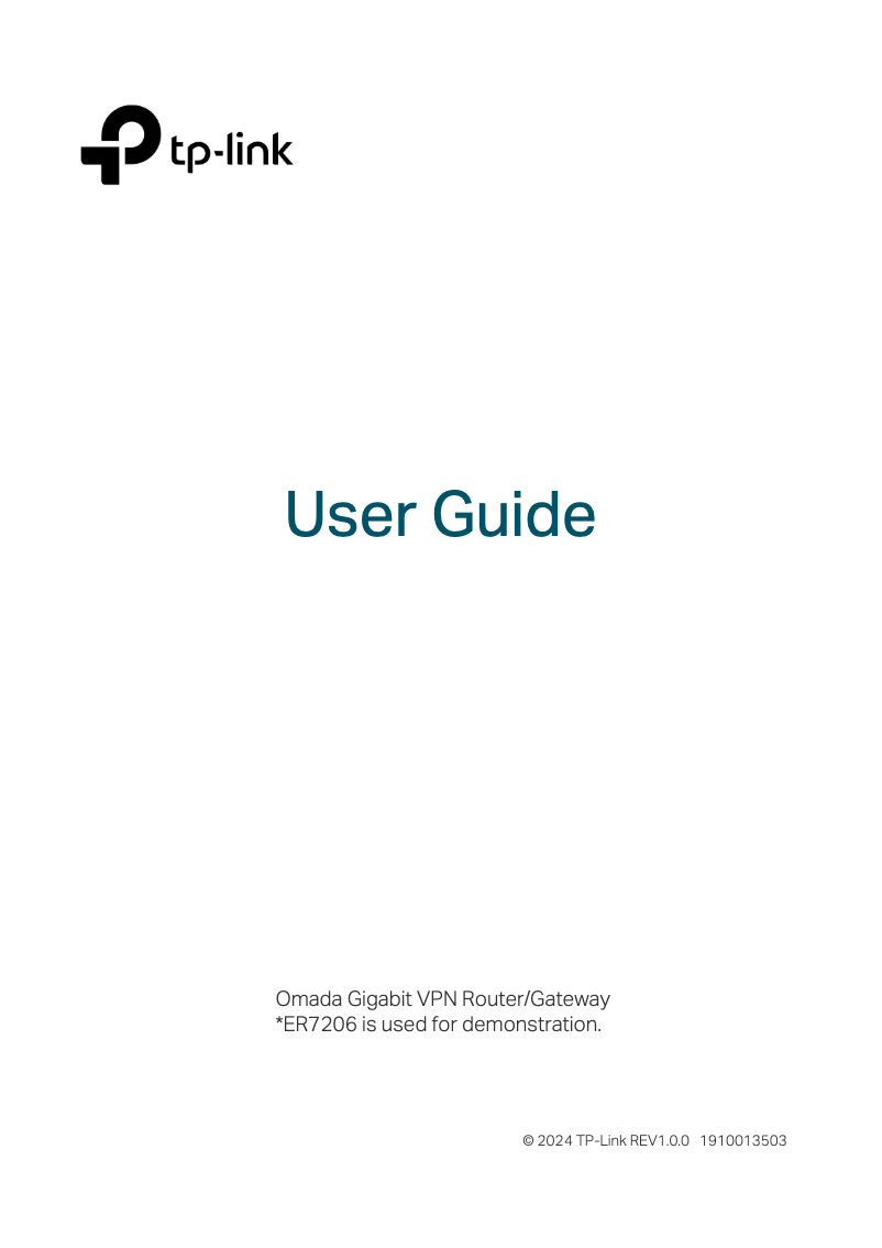 Page n°1 - Manuel utilisateur TP-Link ER7406