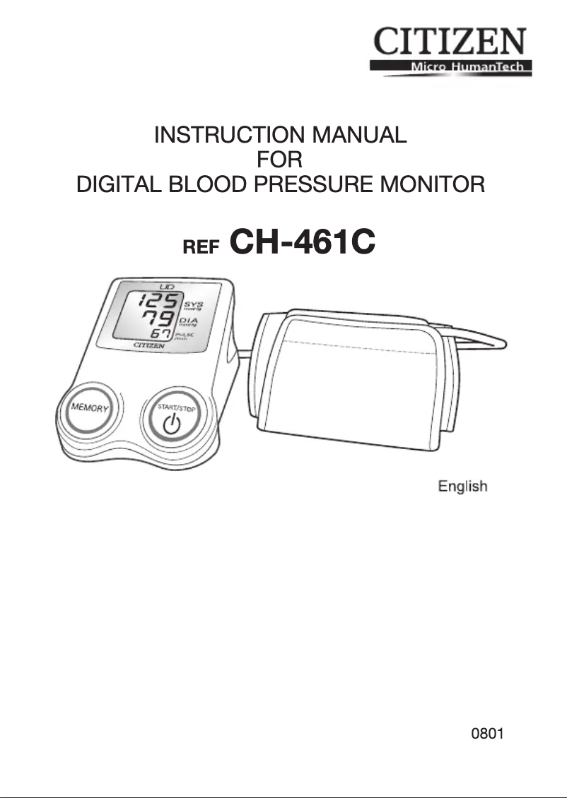 Image de la première page du manuel de l'appareil CH-461C