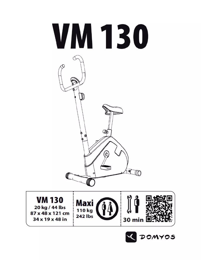 Page n°1 - Manuel utilisateur Domyos VM 130