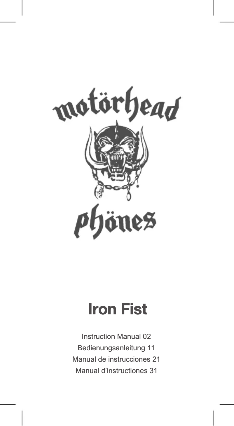 Page n°1 - Manuel utilisateur Motörheadphönes Iron Fist
