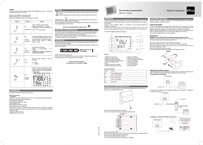 Page n°1 - Manuel utilisateur Otio 840025
