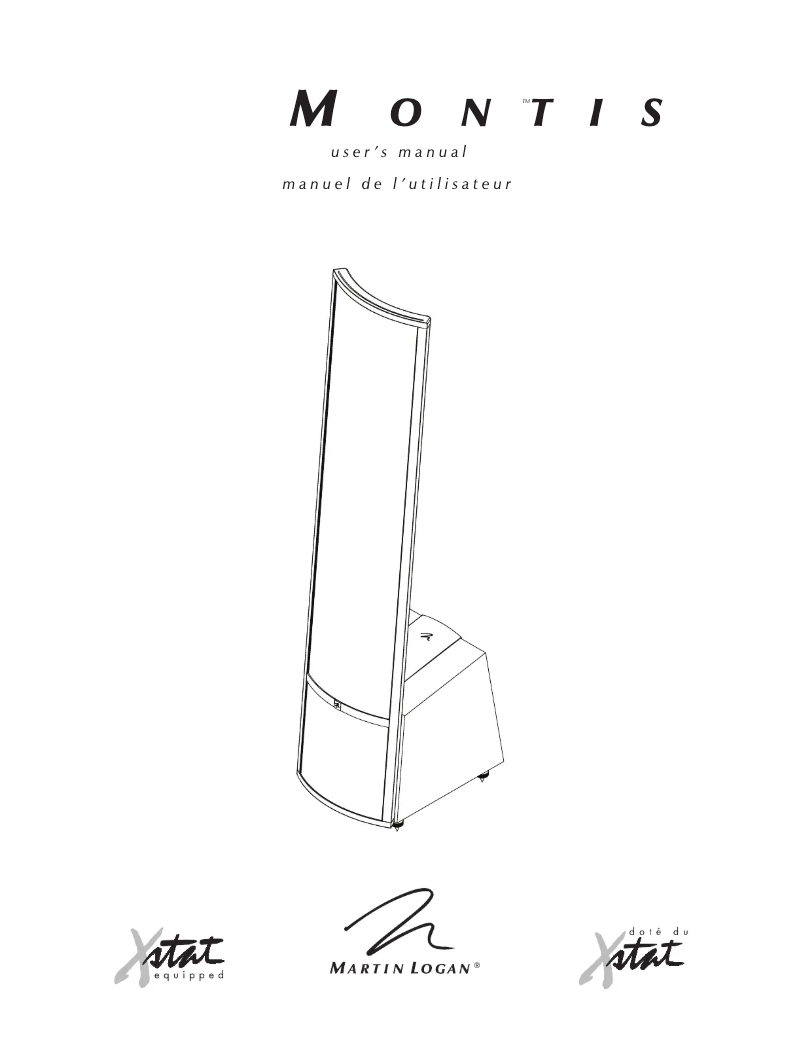 Page n°1 - Manuel utilisateur Martin Logan Montis