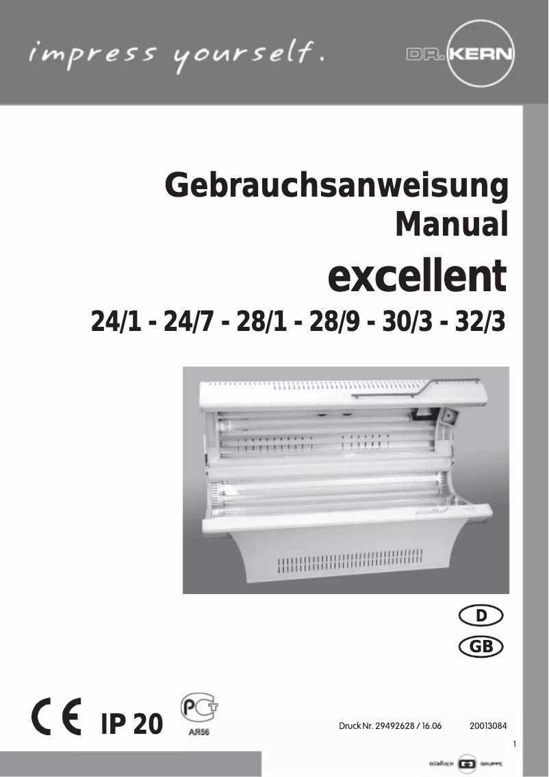 Image de la première page du manuel de l'appareil Exellent 28/1