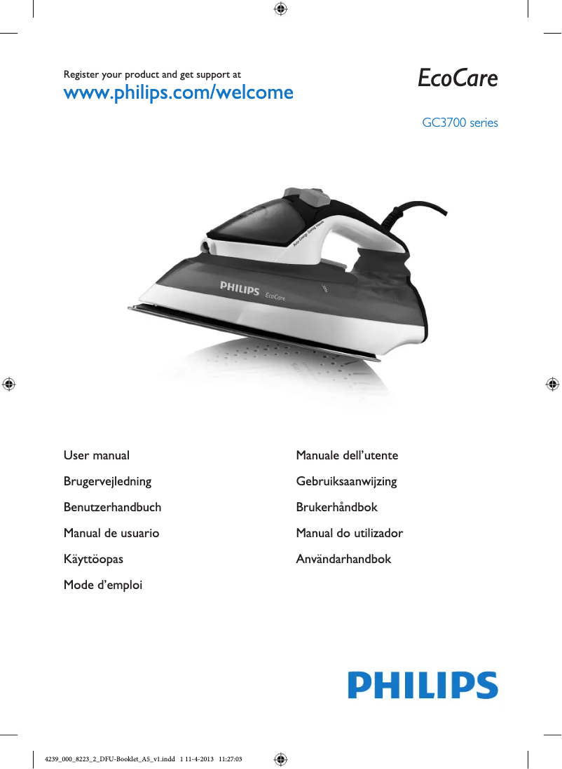 Page 1 de la notice Manuel utilisateur Philips EnergyCare GC3740