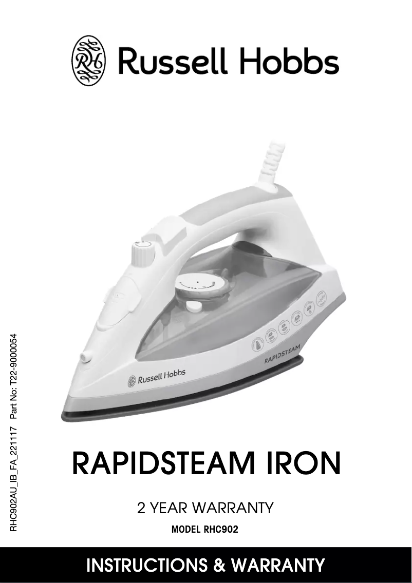 Page n°1 - Manuel utilisateur Russell Hobbs Rapid Steam RHC902