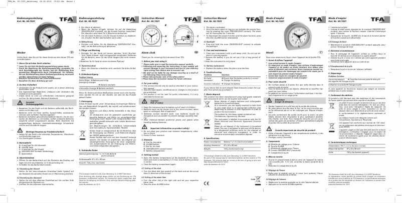 Page 1 de la notice Manuel utilisateur TFA 60.1021