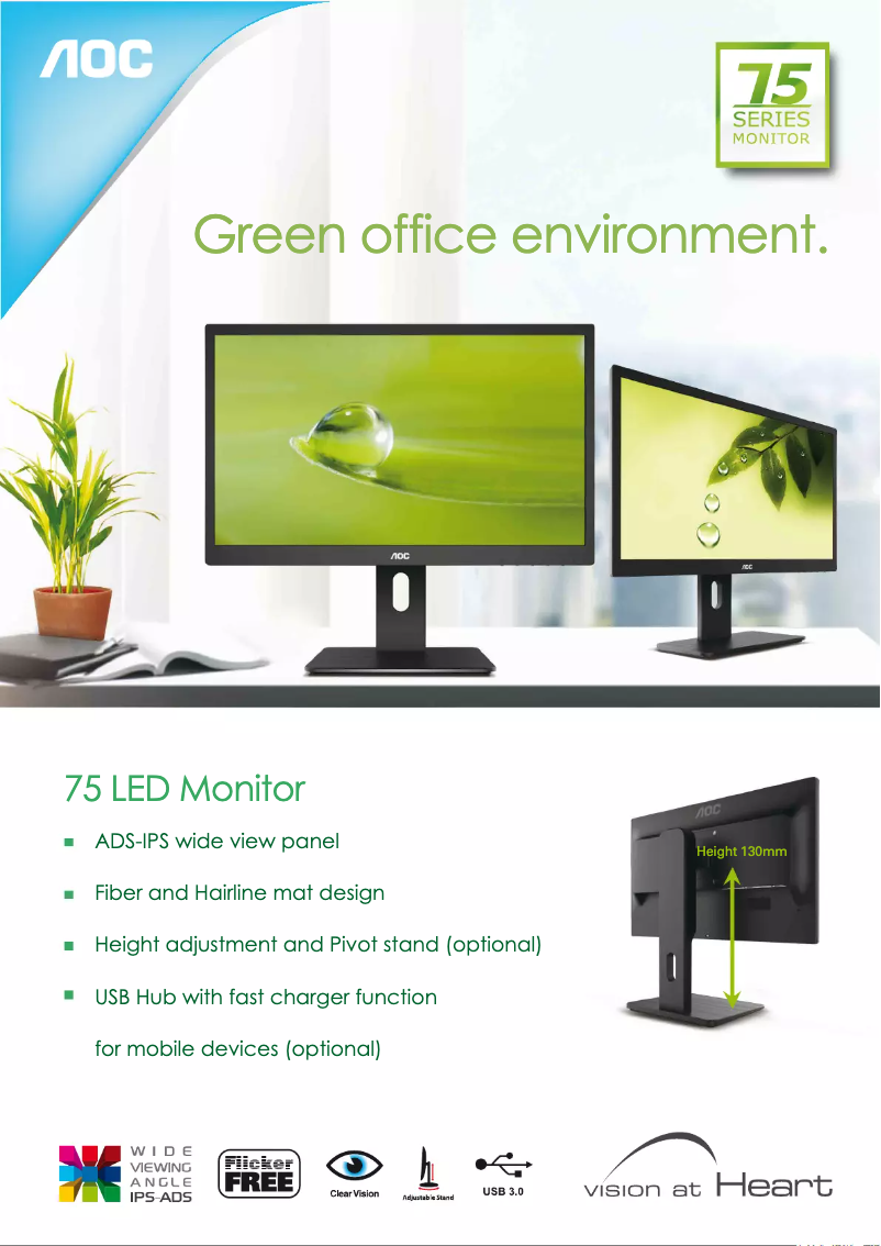 Page 1 de la notice Catalogue AOC I2475PXQU