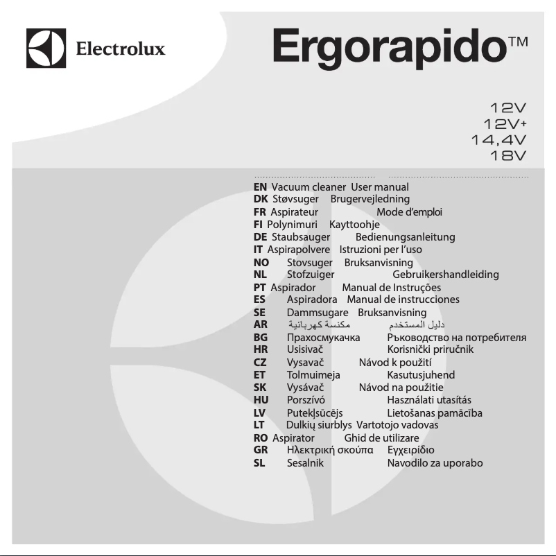 Page 1 de la notice Manuel utilisateur Electrolux Ergorapido ZB3002