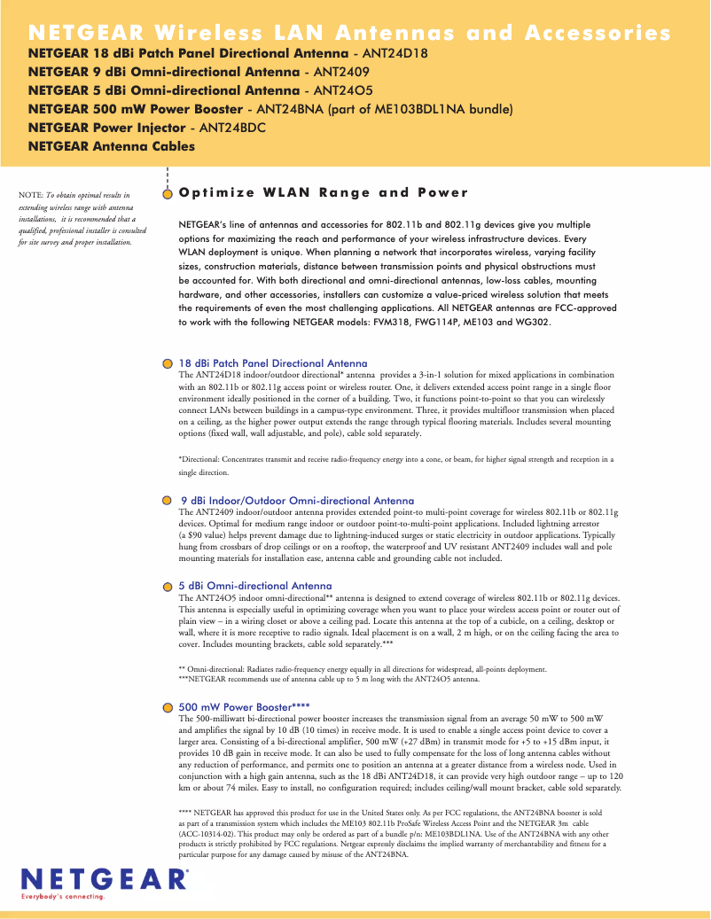 Página 1 del manual Guía de instalación Netgear ANT24BNA