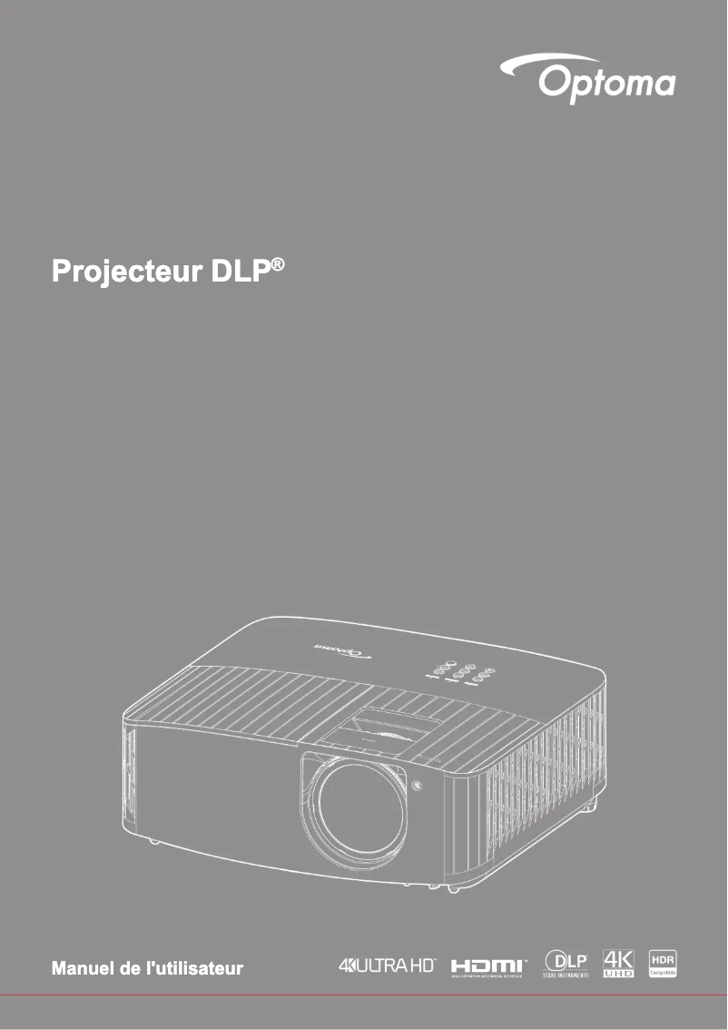 Page n°1 - Manuel utilisateur Optoma GT2160HDR