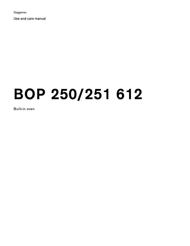 Image de la première page du manuel de l'appareil BOP250612