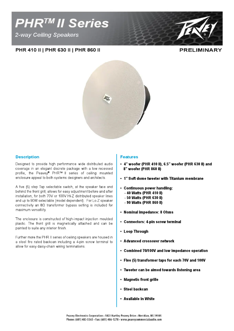 Image de la première page du manuel de l'appareil PHR 860 II