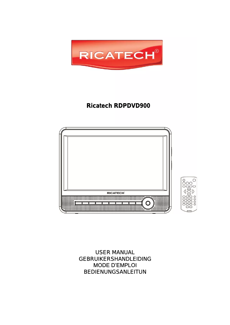 Page n°1 - Manuel utilisateur Ricatech RDPDVD900