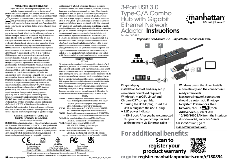 Image de la première page du manuel de l'appareil 180894