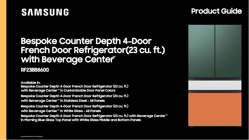Page 1 de la notice Brochure Samsung RF23BB8600QL
