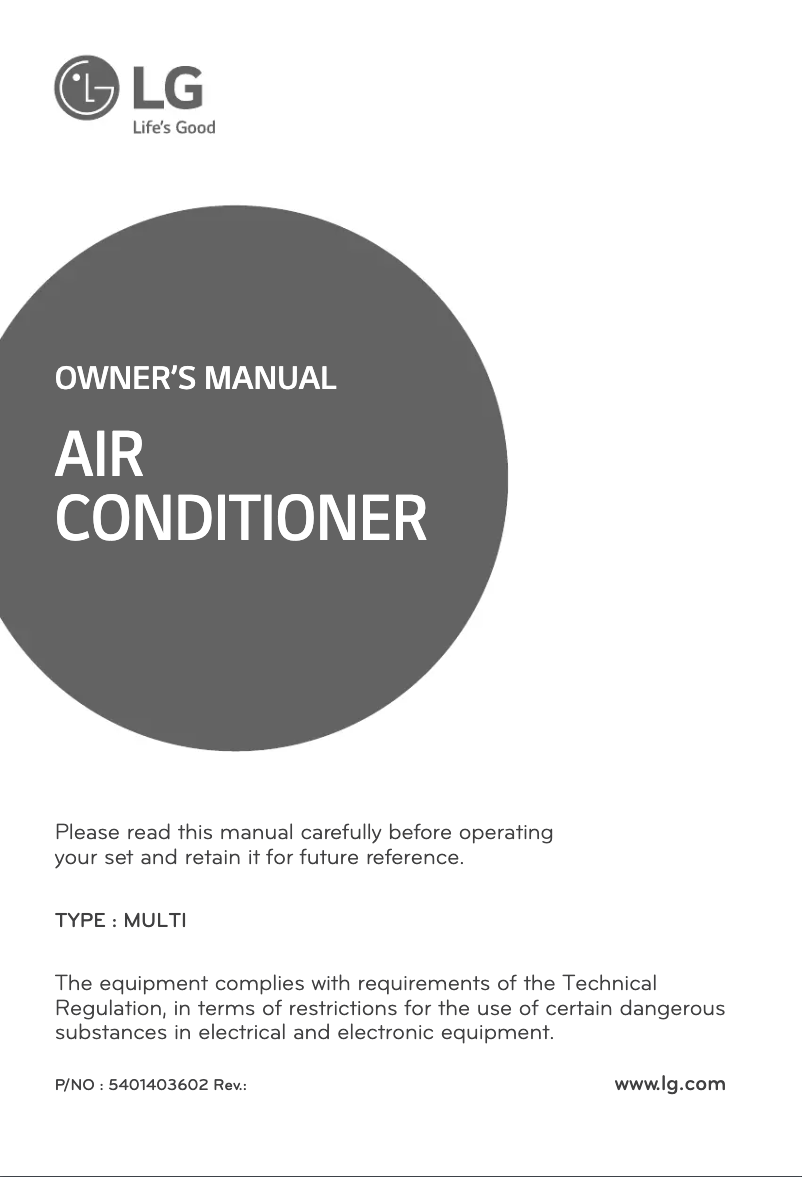 Page 1 of the manual User Manual LG AMNH24GB2A1