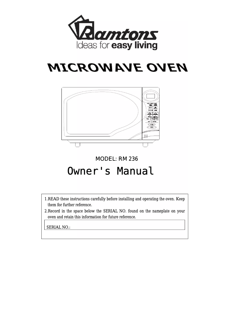 Image de la première page du manuel de l'appareil RM/236