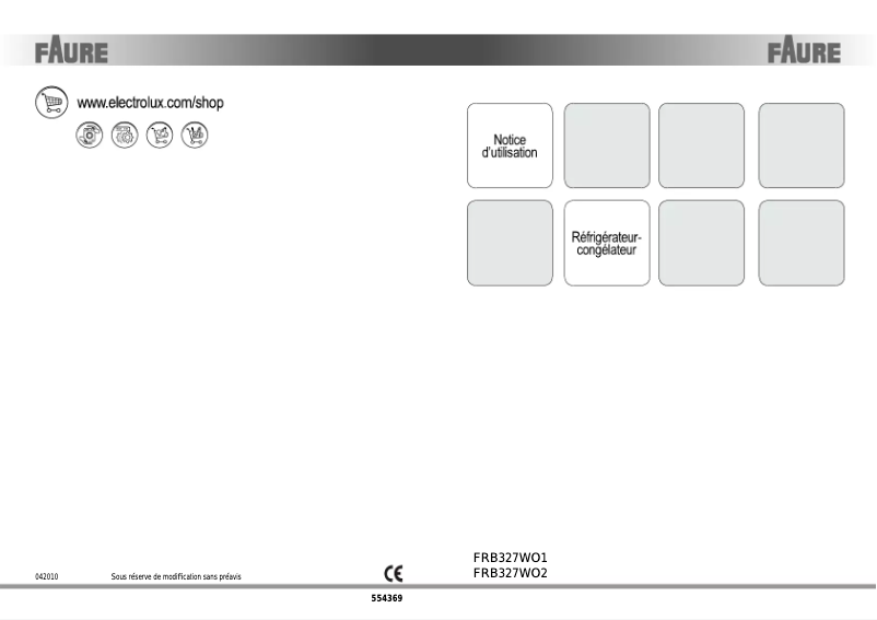 Page n°1 - Manuel utilisateur Faure FRB327WO2