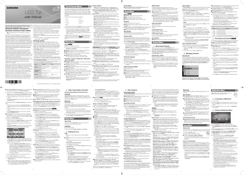 Image de la première page du manuel de l'appareil UN32J5003EF