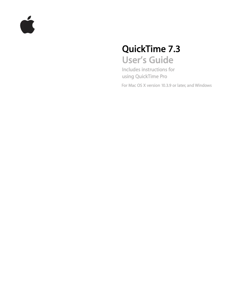Page 1 de la notice Manuel utilisateur Apple QuickTime 7.3