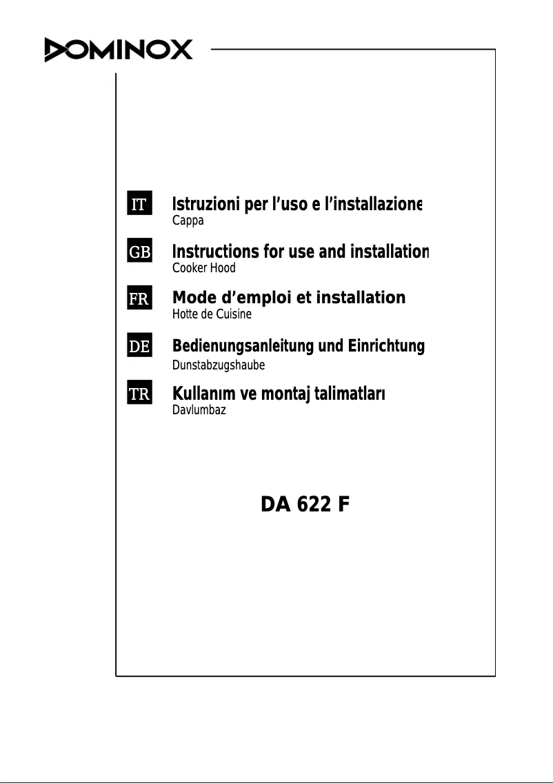 Image de la première page du manuel de l'appareil DA 622 F