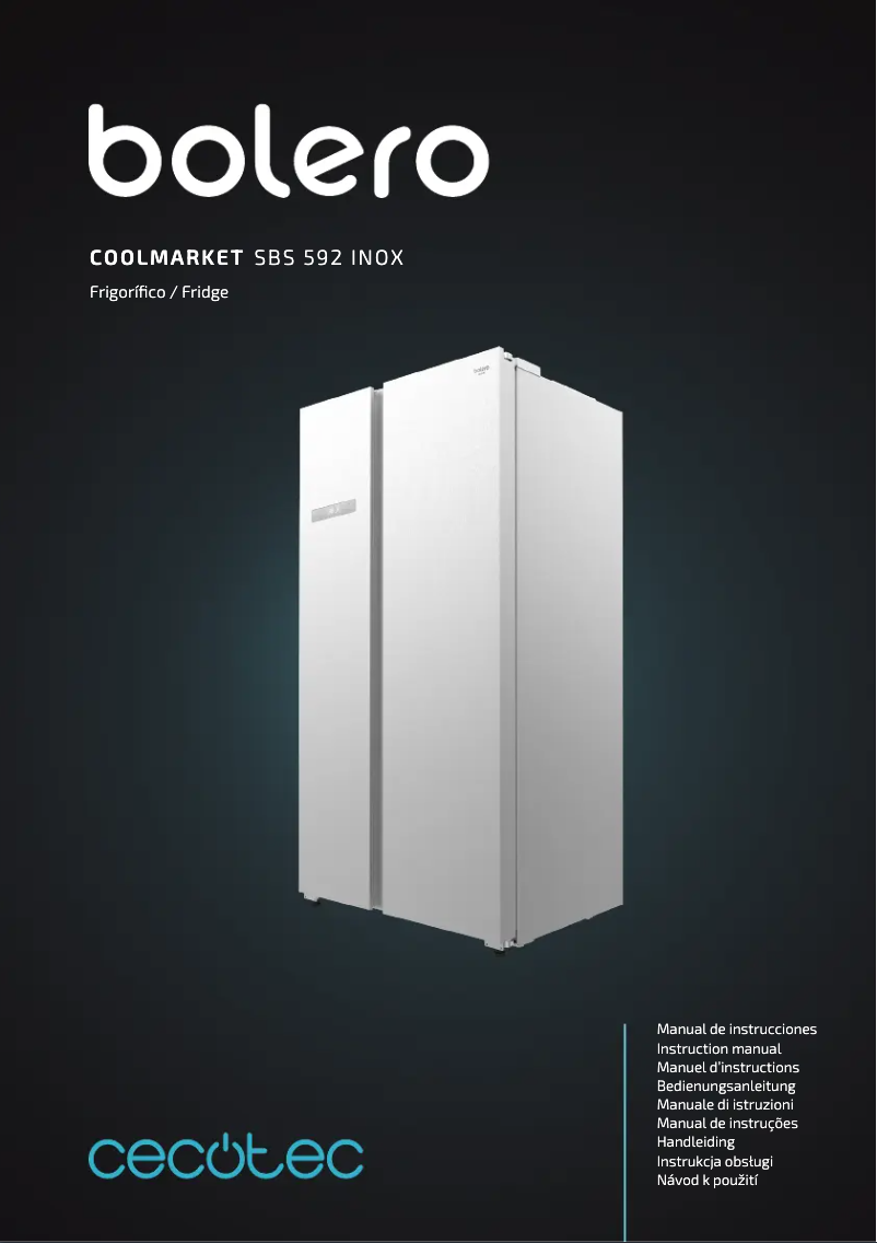 Page 1 de la notice Manuel utilisateur Cecotec CoolMarket SBS 592 Inox