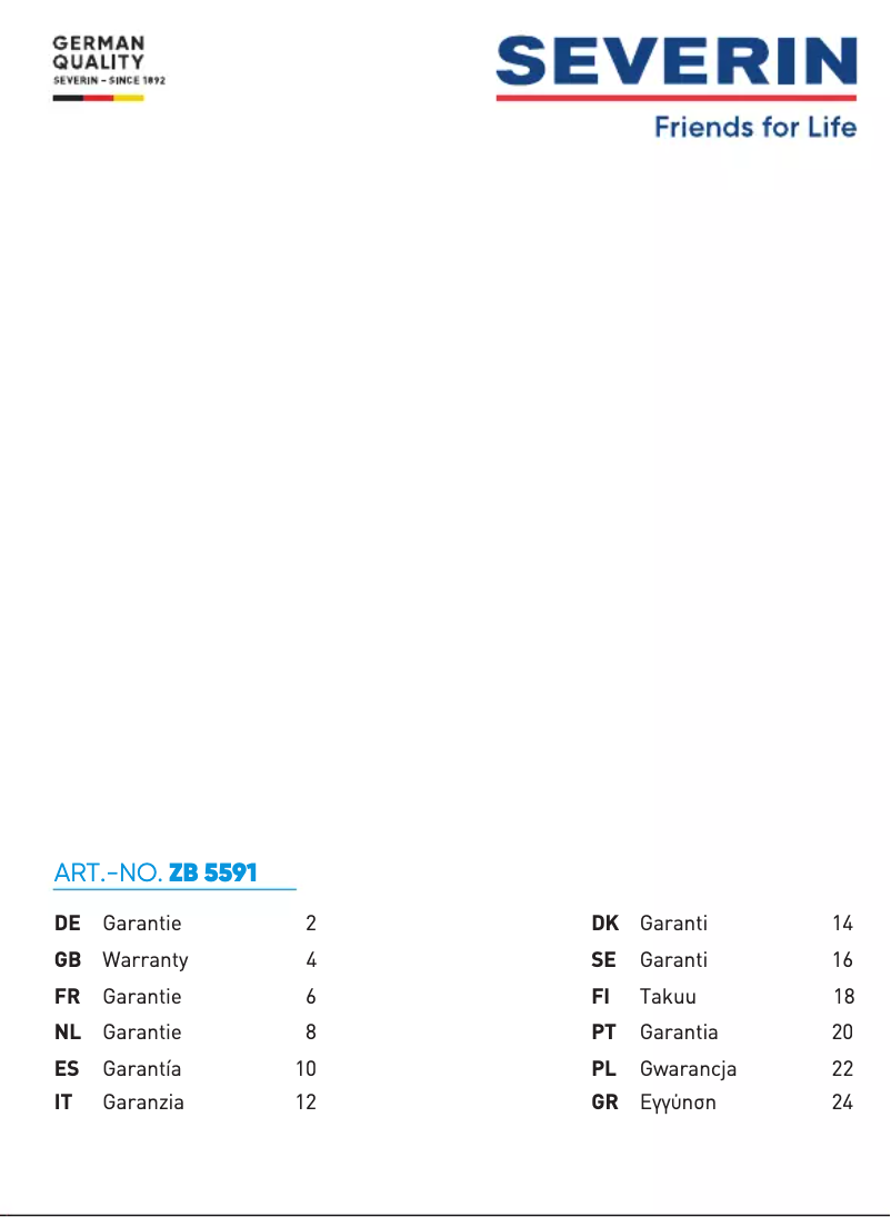 Image de la première page du manuel de l'appareil ZB 5591