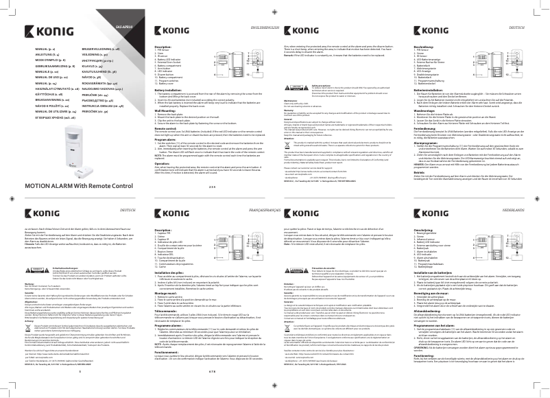 Page 1 de la notice Manuel utilisateur Nedis SAS-APR10