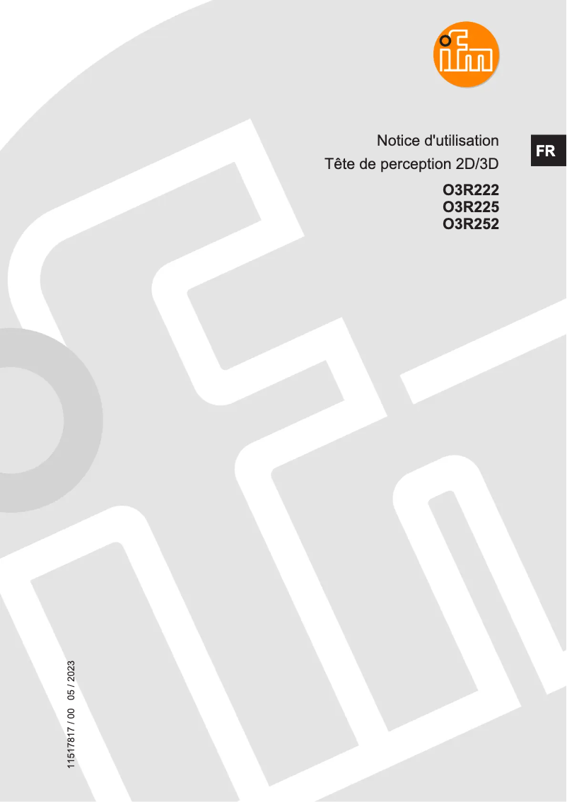 Image de la première page du manuel de l'appareil O3R222
